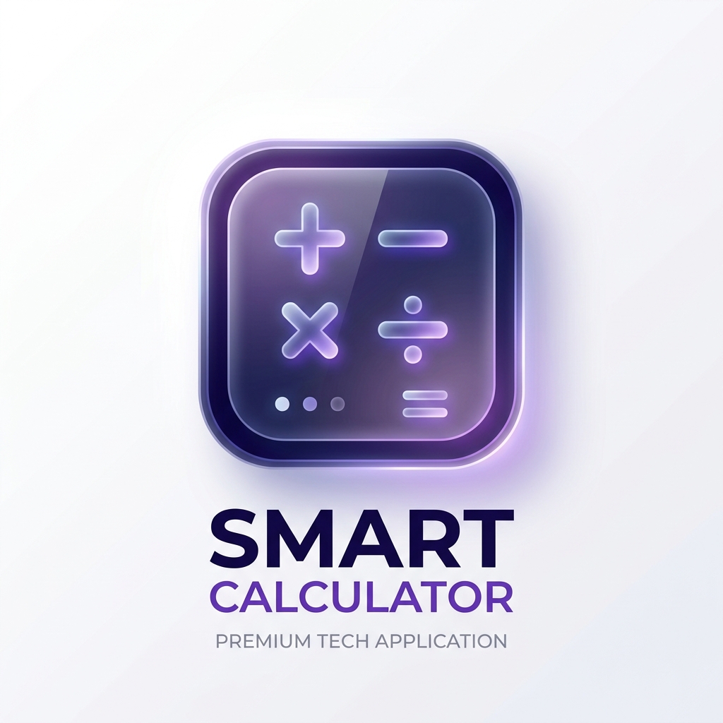 Interface design of the Smart Calculator web app featuring basic and advanced mode options